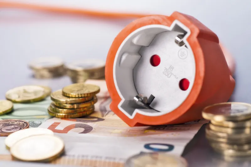 socket with coins and banknotes