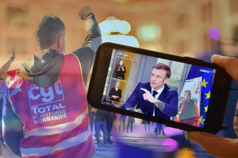 macron tv appearance - paris