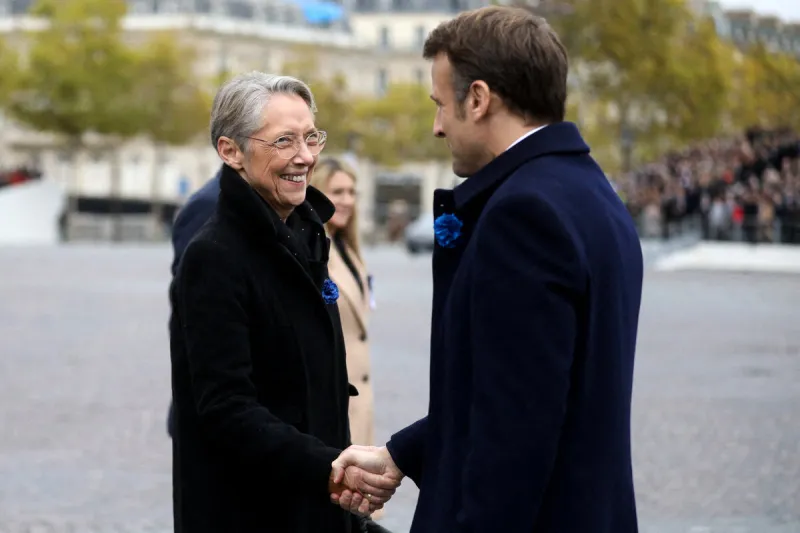 president macron attends a ceremony at the arc de triomphe - paris