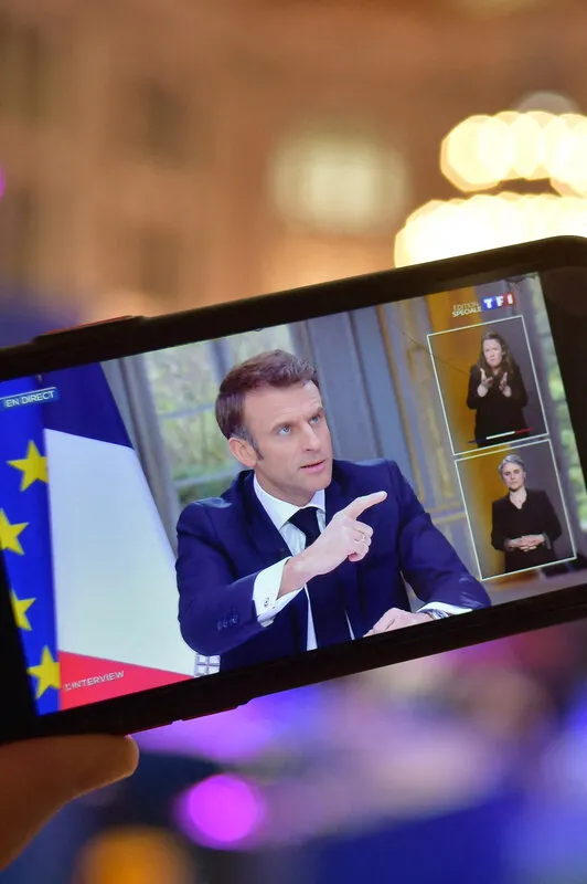 macron tv appearance - paris