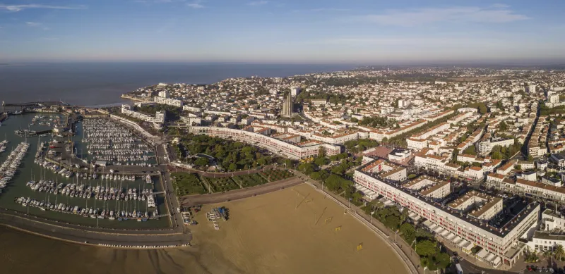aerial view royan in france, department charente maritime, aquitaine
