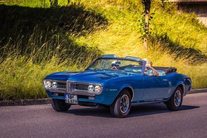 heidenheim, germany - july 8, 2018  1967 pontiac firebird at the 2 oldtimer day in heidenheim an der brenz, germany