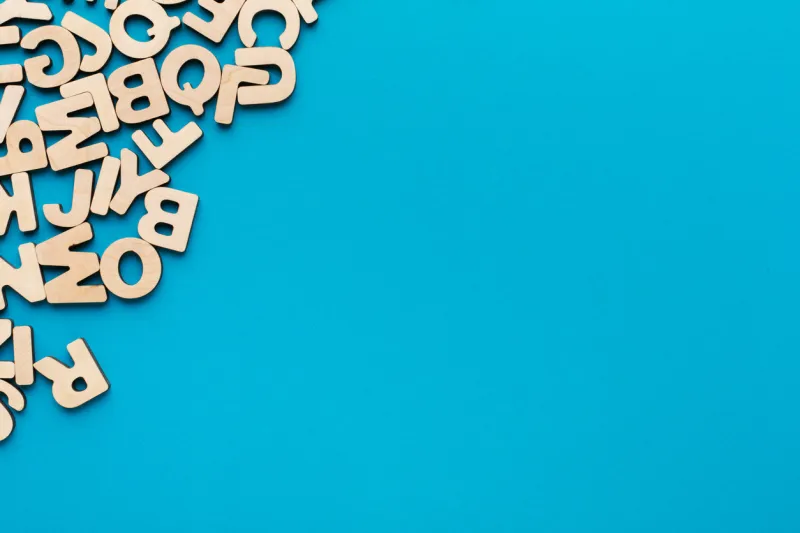 wooden english letters background, copy space alphabet study, abc, education concept