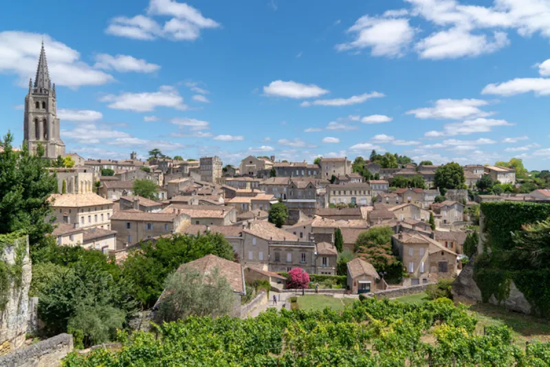 medieval buildings rooftops of saint emilion unesco world heritage site