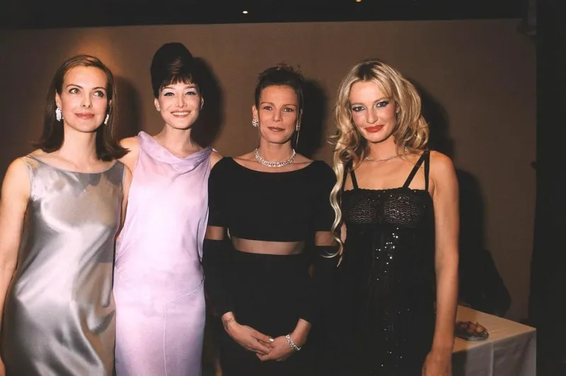 © abaca 12281-15 monaco, 20 3 99 rose ball carole bouquet, carla bruni, princess stephanie and karen mulder , 12281 15 monaco monaco