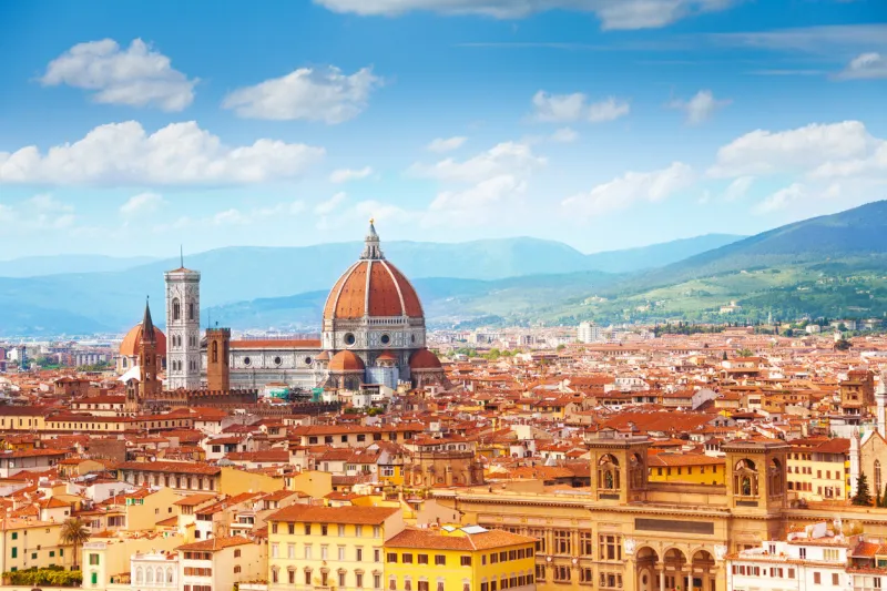 panorama of florence and saint mary of the flower in florence