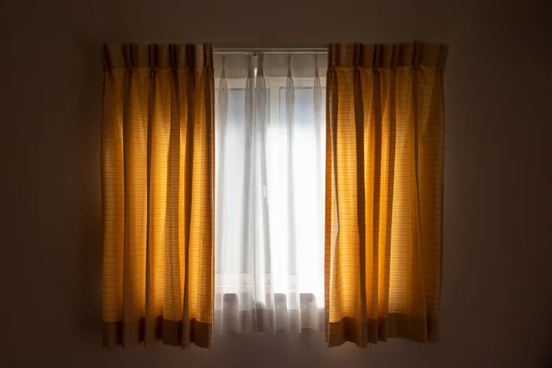 glass window and shading curtain
