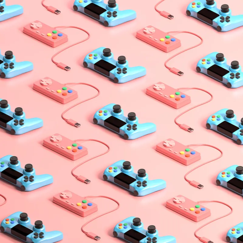 retro game pad and modern game pad pattern