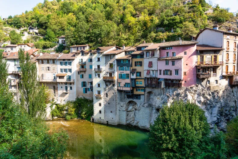 pont en royans, a charming picturesque medieval village in the vercors national park near the isere valley, rhone-alpes, southeastern france