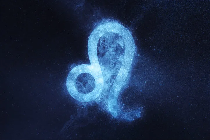 leo zodiac sign abstract night sky background