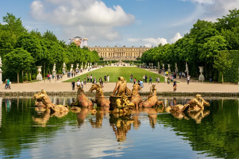 paris, france - may 2019  apollo fountain in versailles gardens