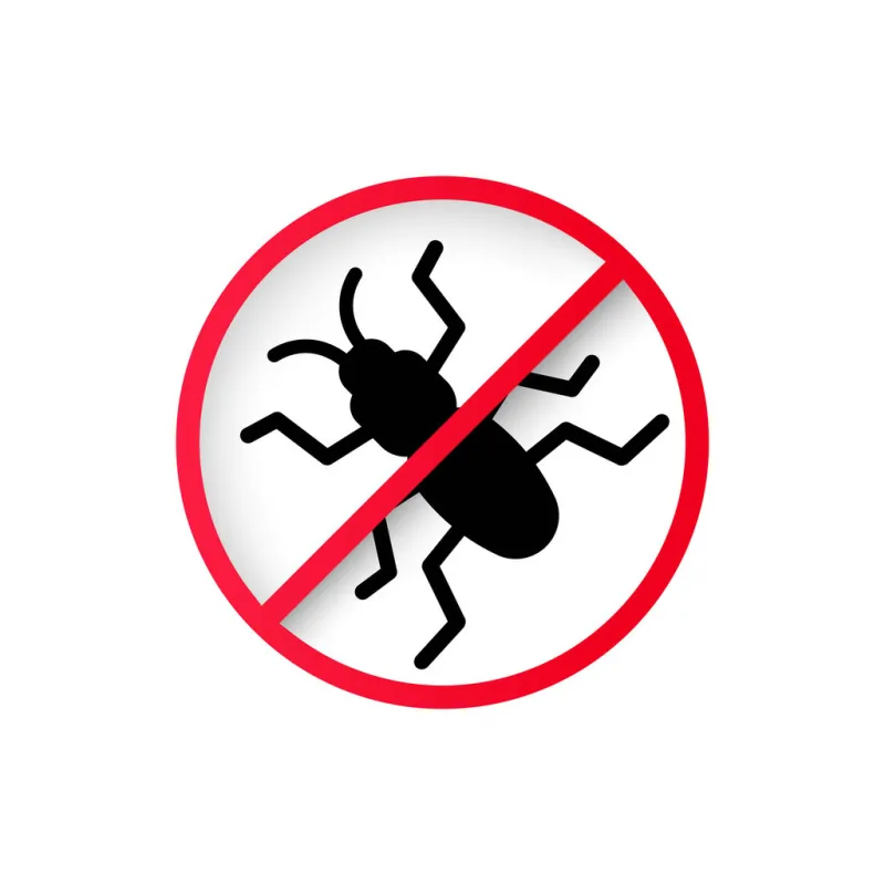 no bug icon in black no insect parasite, ant, cockroach vector eps 10 isolated on white background