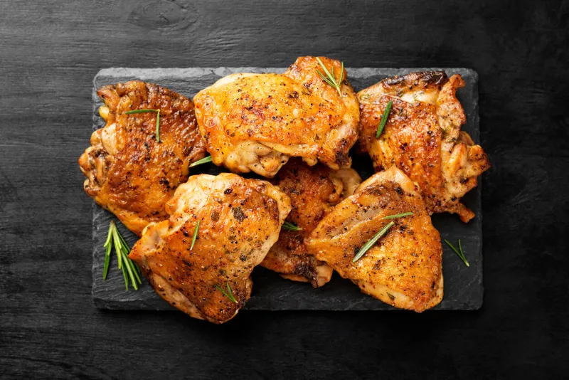 grilled chicken thighs with spices and lemon
