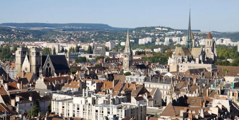 aerial view of residential area of dijon in france