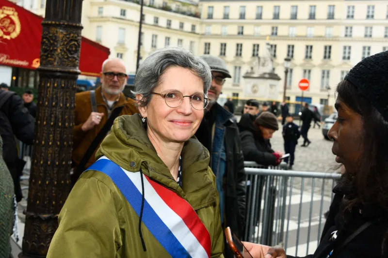 sandrine rousseau, députée de paris sous l'étiquette eelv, lors de la manifestation contre la loi sur l'immigration (loi darmanin) en discussion à l'assemblée nationale, à paris, france, le 11 décembre 2023 photo by pierrick villette abacapresscom