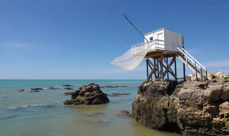 fishing cabin in the gironde estuary west coast of france