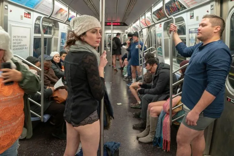us people participate in the annual no pants subway ride
