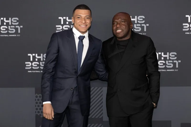 kylian mbappe of psg and his father wilfried mbappe arrive at the best fifa football awards ceremony, on february 27, 2023 in paris, france photo by david niviere abacapresscom