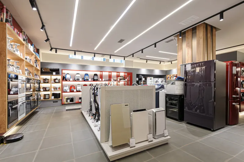 fridges, heaters and and vacuum cleaners in the premium home appliance store