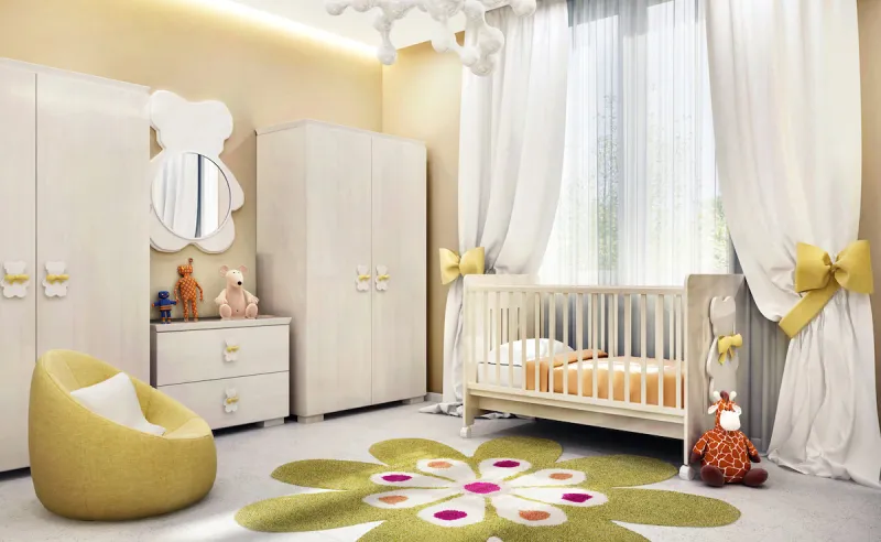 modern white children's room for baby