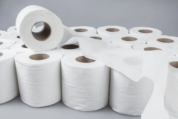 stack of white tissue paper rolls