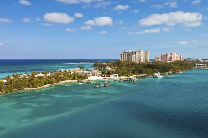 longue étendue de l'île paradisiaque, située à nassau, bahamas
