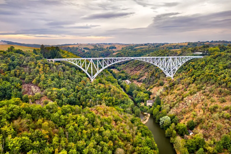 the viaur viaduct, a railway bridge in aveyron - occitanie, france