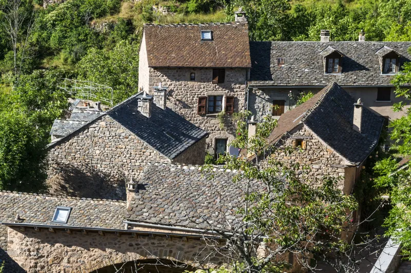 mountain landscape in lozere (languedoc-roussillon, france) at summer  country road