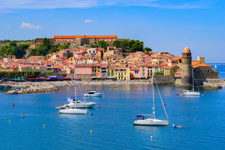 the old town of collioure, a seaside resort in southern france