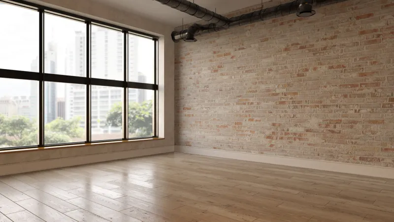 interior of empty room 3d rendering