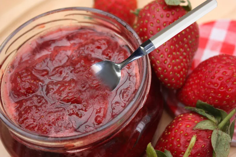 homemade strawberry jam ready to eat