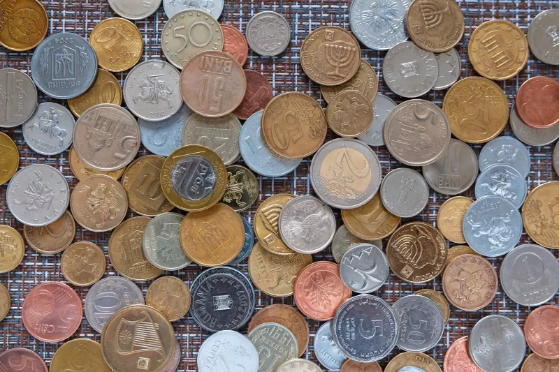 background of coins of different countries money