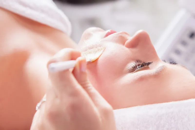 woman receiving cosmetic treatment