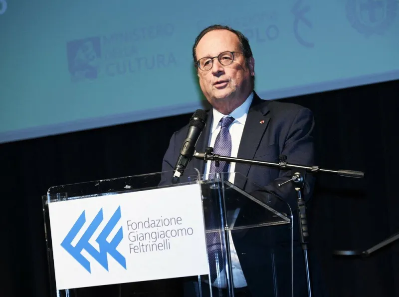 francois hollande at the giangiacomo feltrinelli foundation - milan