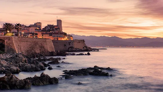 coastline on the french riviera in antibes