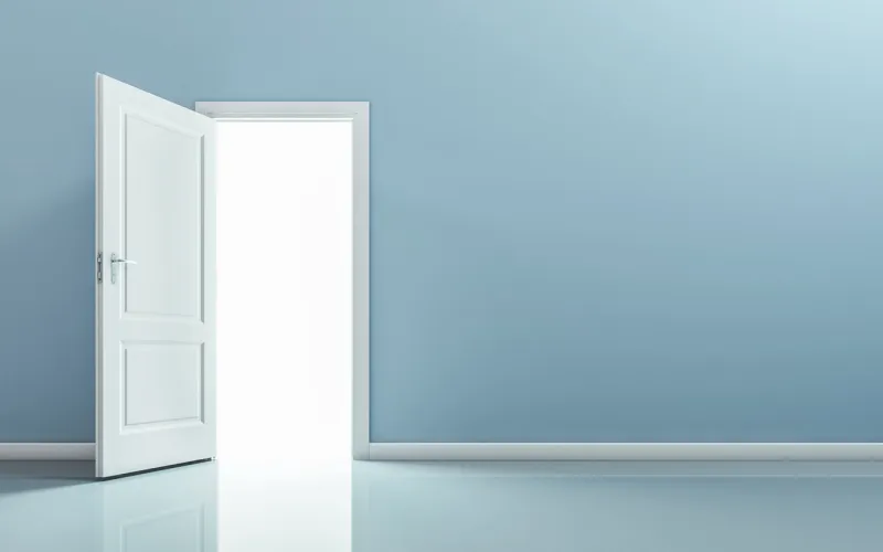 open door in empty room