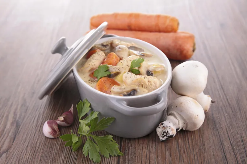 viande et légume, blanquette