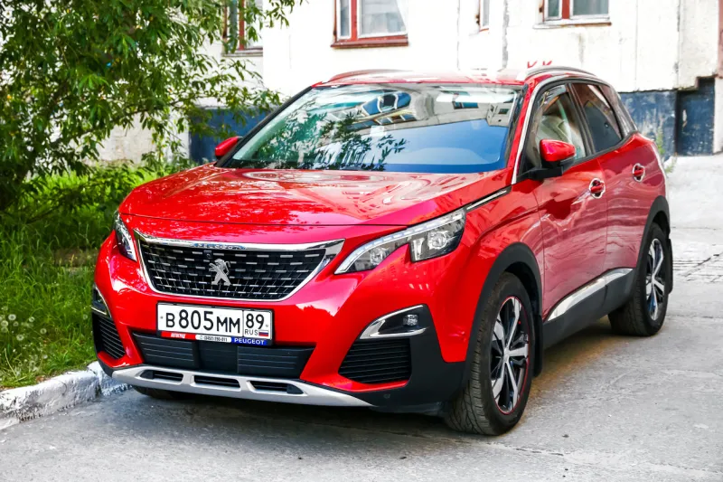 nadym, russia - july 14, 2018  motor car peugeot 3008 in the city street