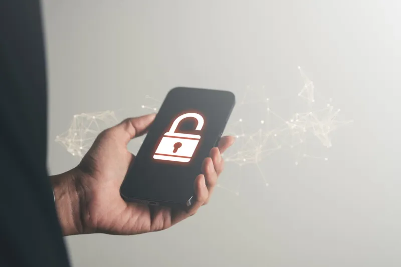 data security system concept, business man using mobile phone with security icon screen, innovation technology, cloud computing, internet network communication