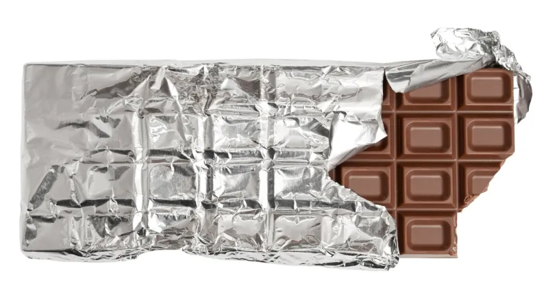 bitten milk chocolate bar, clipping path included