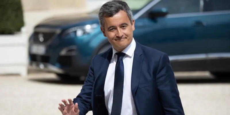 french minister of interior gerald darmanin arrives for the last weekly cabinet meeting of the first term of the french president macron, at the elysee palace in paris, on april 28, 2022 photo by raphael lafargue abacapresscom , 807779 072 paris france
