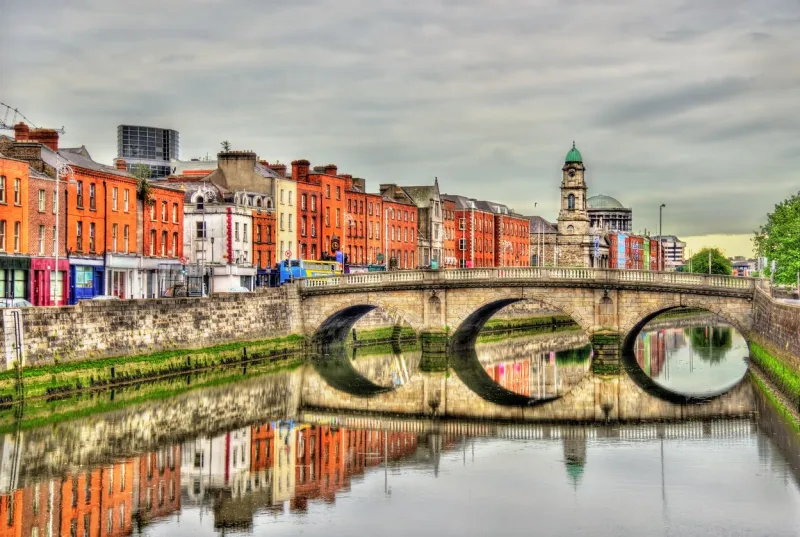 view of mellows bridge in dublin - ireland