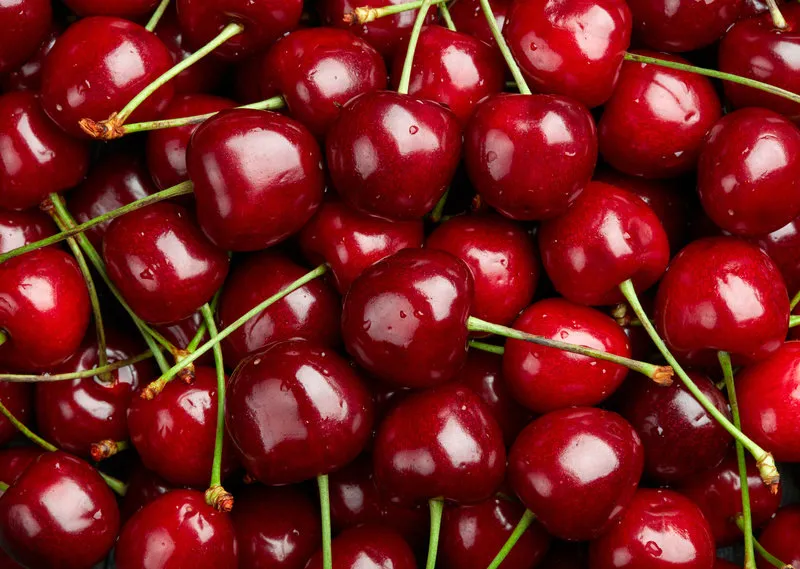 cherry background sweet organic cherries on market counter
