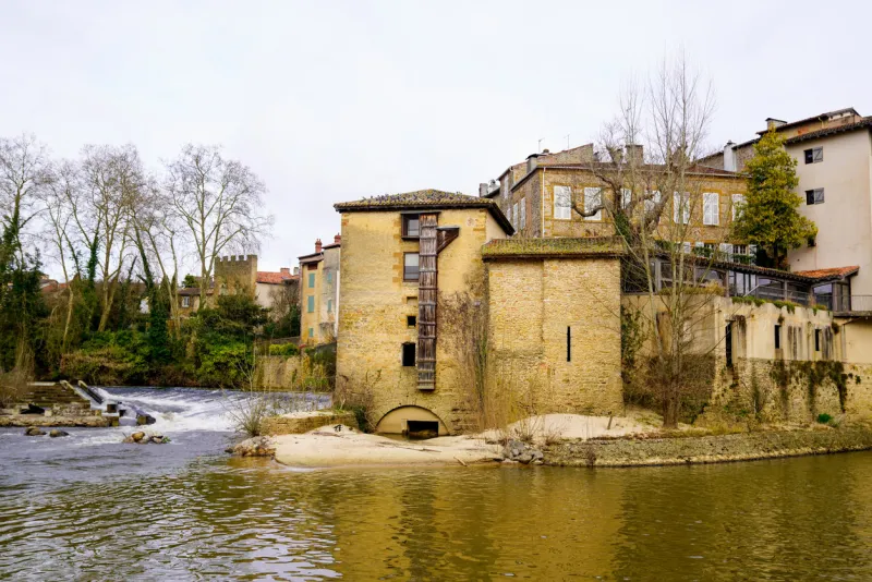 mont de marsan watermill river fortified town of the landes france