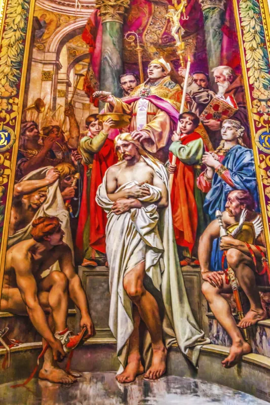 king clovis baptism pantheon basilica paris france pantheon created 1790 later mausoleum painting by joseph blanc