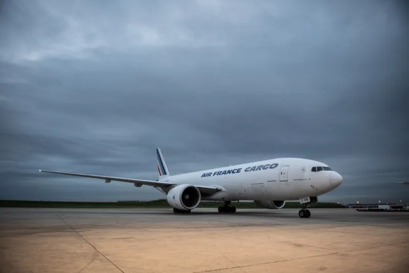 a boeing 777 from airfrance cargo stands at roissy charles de gaulle airport, near paris, on october 29, 2019 (photo by martin bureau   afp)