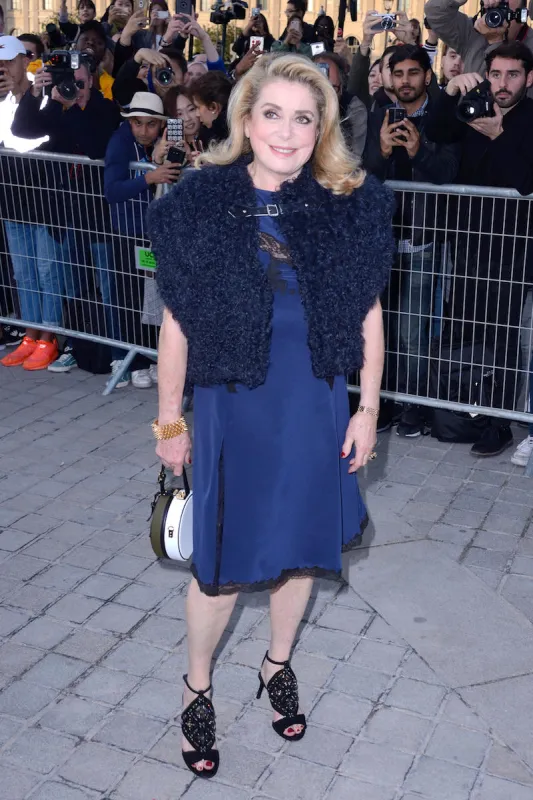 catherine deneuve attending the louis vuitton fashion show as part of paris fashion week spring summer 2018 in paris, france, on october 03, 2017 photo by aurore marechal abacapresscom , 609766 068 paris france
