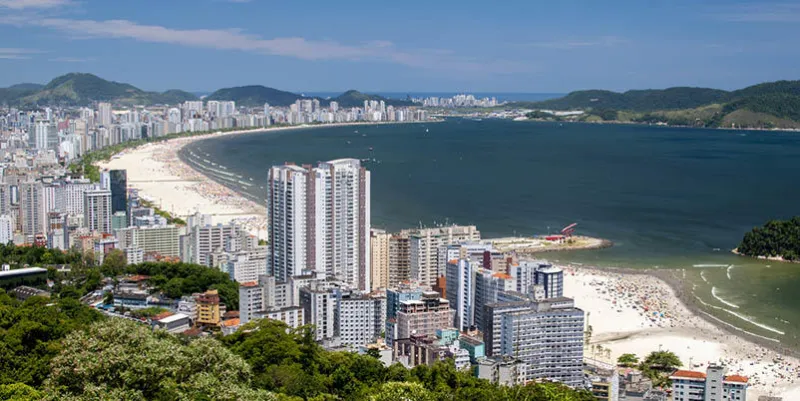 beautiful view of the city of santos - sao paulo - brazil