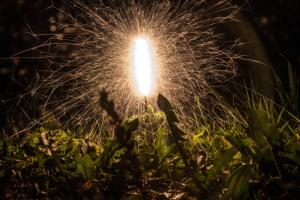 Feu d'artifice jardin