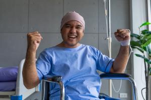 Patient heureux hôpital